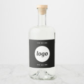 Eenvoudige Logo met SMS Business Promotion Likeurfles Etiket (Voorkant)