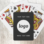 Eenvoudige Logo met SMS Business Promotion Pokerkaarten<br><div class="desc">Voeg je eigen logo en tekstkeuze toe aan dit unisex-ontwerp. Verwijder desgewenst de bovenste of onderste tekst. Minimalistisch en professioneel. Geweldig als promotieproduct voor uw klanten en klanten.</div>