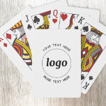 Eenvoudige Logo met SMS Business Promotion Pokerkaarten<br><div class="desc">Voeg je eigen logo en tekstkeuze toe aan dit ontwerp. Verwijder desgewenst de bovenste of onderste tekst. Minimalistisch en professioneel. Geweldig voor een promotieproduct voor uw klanten en klanten. Uw logo wordt aan een cirkel gekoppeld. Voor andere versies,  zie het collectie.</div>