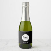 Eenvoudige Logo met SMS Business Promotion Sparkling Wijnetiket (Voorkant)