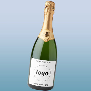 Eenvoudige Logo met SMS Business Promotion Sparkling Wijnetiket