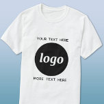 Eenvoudige Logo met SMS Business Promotion T-shirt<br><div class="desc">Voeg je eigen logo en tekstkeuze toe aan dit unisex-ontwerp. Verwijder desgewenst de bovenste of onderste tekst. Minimalistisch en professioneel. Ideaal voor werknemers branding of uniformen,  of als een promotieproduct voor uw klanten en klanten.</div>