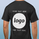 Eenvoudige Logo met SMS Business Promotion T-shirt<br><div class="desc">Voeg je eigen logo en tekstkeuze toe aan dit ontwerp. Verwijder desgewenst de bovenste of onderste tekst. Minimalistisch en professioneel. Ideaal voor werknemers branding of uniformen,  of als een promotieproduct voor uw klanten en klanten.</div>