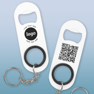 Eenvoudige Logo met SMS QR Code Business Mini Flessenopener