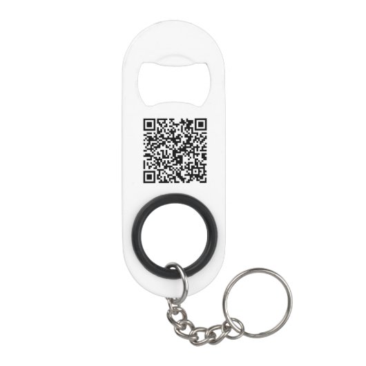 Eenvoudige Logo met SMS QR Code Business Mini Flessenopener (Achterkant)