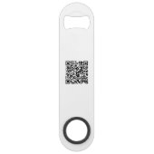 Eenvoudige Logo met SMS QR Code Business Speed Flessenopener (Achterkant)