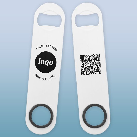 Eenvoudige Logo met SMS QR Code Business Speed Flessenopener