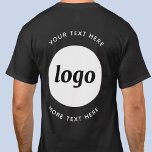 Eenvoudige Logo met T-Shirt voor tekstgebruik<br><div class="desc">Voeg uw eigen logo en keuze aan tekst toe aan dit ontwerp voor de achterafdruk. Verwijder desgewenst de bovenste of onderste tekst. Minimalistisch en professioneel. Geweldig voor het branding van medewerkers,  of als een promotieproduct voor uw klanten en klanten.</div>