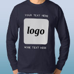 Eenvoudige Logo met T-Shirt voor tekstgebruik<br><div class="desc">Voeg je eigen logo en tekstkeuze toe aan dit ontwerp. Verwijder desgewenst de bovenste of onderste tekst. Minimalistisch en professioneel. Ideaal voor werknemersbranding,  als uniform,  voor bedrijfsevenementen en shows,  of als promotieproduct voor uw klanten en klanten.</div>