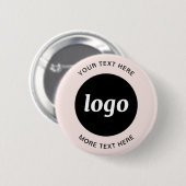 Eenvoudige Logo met tekst Blush Pink Business Butt Ronde Button 5,7 Cm (Voorkant /achterkant)