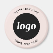 Eenvoudige Logo met tekst Blush Pink Business Magn Magneet (Voorkant)