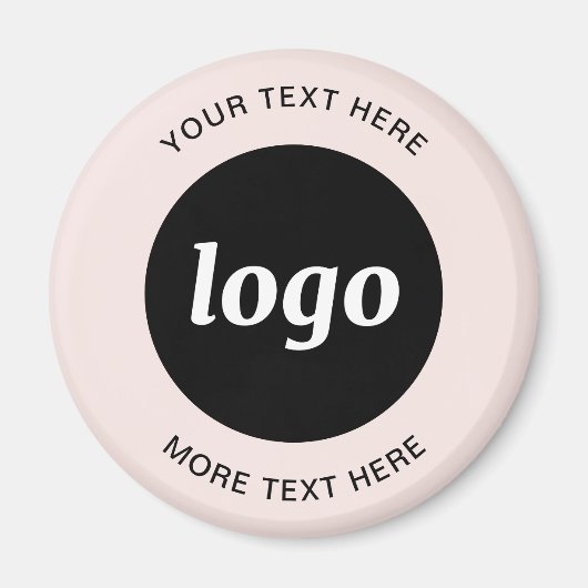 Eenvoudige Logo met tekst Blush Pink Business Magn Magneet (Voorkant)