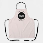 Eenvoudige Logo met tekst Blush Pink Business Schort (Voorkant)