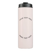 Eenvoudige Logo met tekst Blush Pink Business Thermosbeker (Voorkant)