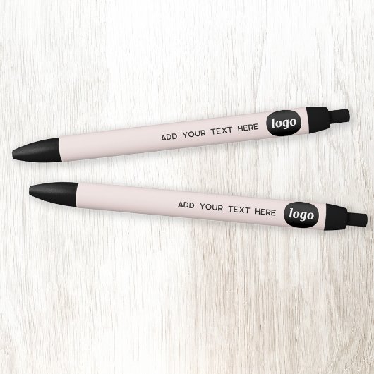Eenvoudige Logo met tekst Blush Pink Business Zwarte Inkt Pen