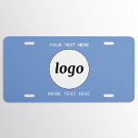 Eenvoudige Logo met tekst Business Blue Nummerplaat<br><div class="desc">Voeg uw eigen logo en keus van tekst aan dit ontwerp toe,  en verander de achtergrondkleur in het Hulpmiddel van het Ontwerp. Verwijder de bovenste of onderste tekst als u dat wilt. Minimalistisch en professioneel.</div>