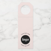 Eenvoudige Logo met Tekst Business Blush Pink Flessenhanger (Voorkant)