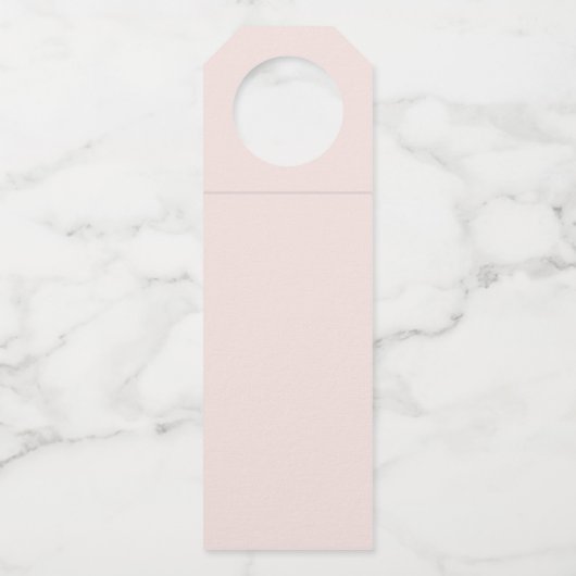 Eenvoudige Logo met Tekst Business Blush Pink Flessenhanger (Achterkant)