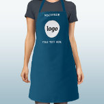 Eenvoudige Logo met tekst Business Branding Blauwg Schort<br><div class="desc">Voeg uw eigen logo en keus van tekst aan dit ontwerp toe. Verwijder de bovenste of onderste tekst als u dat wilt. Minimalistisch en professioneel. Ideaal voor het merken van werknemers of als promotiemiddel voor uw klanten en klanten.</div>