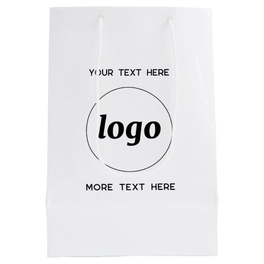 Eenvoudige Logo met tekst Business Branding Medium Cadeauzakje (Achterkant)
