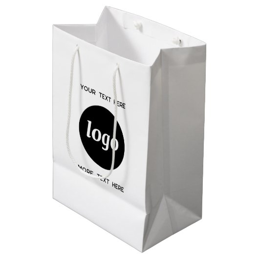 Eenvoudige Logo met tekst Business Branding Medium Cadeauzakje (Voorkant Gekanteld)
