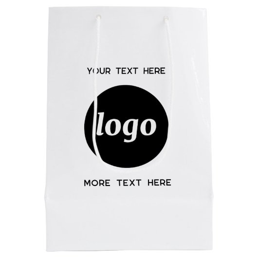 Eenvoudige Logo met tekst Business Branding Medium Cadeauzakje (Achterkant)
