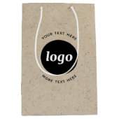 Eenvoudige Logo met tekst Business Brown Paper Medium Cadeauzakje (Voorkant)