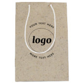Eenvoudige Logo met tekst Business Brown Paper Medium Cadeauzakje (Voorkant)