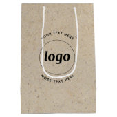 Eenvoudige Logo met tekst Business Brown Paper Medium Cadeauzakje (Achterkant)