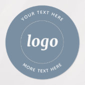 Eenvoudige Logo met tekst Business Dusty Blue Labels (Design 1)