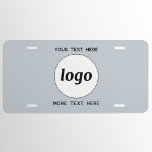 Eenvoudige Logo met tekst Business Lichtblauw Nummerplaat<br><div class="desc">Voeg uw eigen logo en keus van tekst aan dit ontwerp toe,  en verander de achtergrondkleur in het Hulpmiddel van het Ontwerp. Verwijder de bovenste of onderste tekst als u dat wilt. Minimalistisch en professioneel.</div>