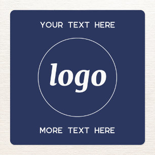 Eenvoudige Logo met tekst Business Navy Blue Labels