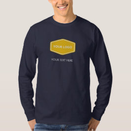 Eenvoudige Logo met tekst Business Navy Blue T-shirt