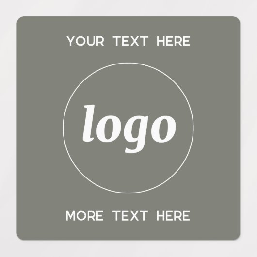 Eenvoudige Logo met tekst Business Sage Green Labels (Design 1)