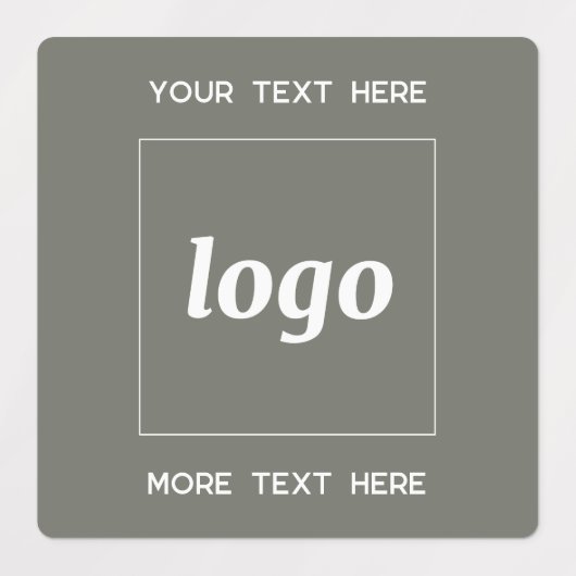 Eenvoudige Logo met tekst Business Sage Green Labels (Design 1)