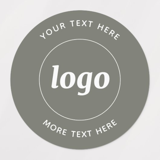 Eenvoudige Logo met tekst Business Sage Green Labels (Design 1)