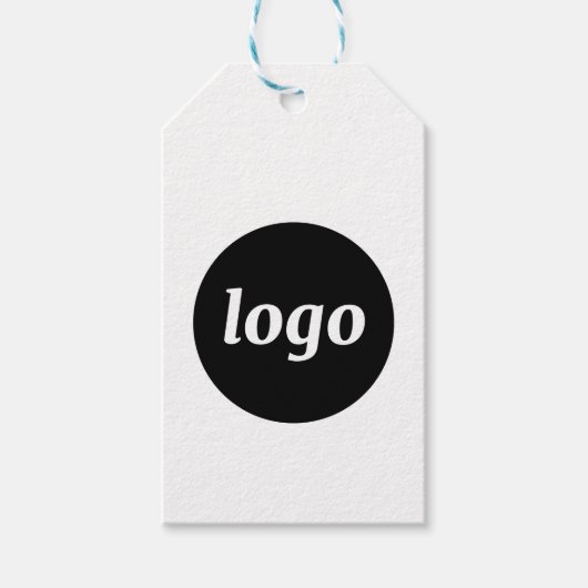 Eenvoudige Logo met tekst- en QR-code zakelijke La Cadeaulabel (Voorkant)