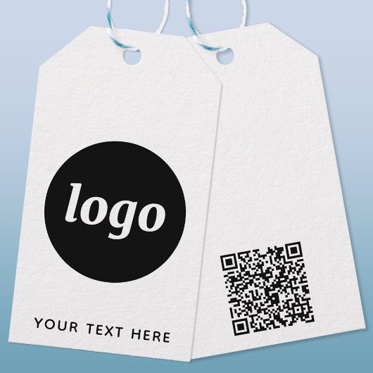 Eenvoudige Logo met tekst- en QR-code zakelijke La Cadeaulabel