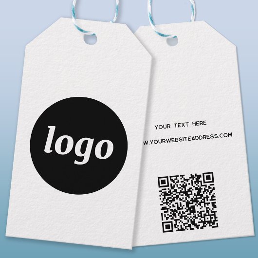 Eenvoudige Logo met tekst- en QR-code zakelijke La Cadeaulabel