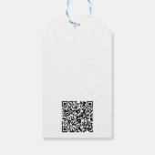 Eenvoudige Logo met tekst- en QR-code zakelijke La Cadeaulabel (Achterkant)
