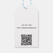 Eenvoudige Logo met tekst- en QR-code zakelijke La Cadeaulabel (Achterkant)
