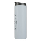 Eenvoudige Logo met tekst poeder blauw bedrijf Thermosbeker (Geroteerd rechts)