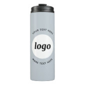 Eenvoudige Logo met tekst poeder blauw bedrijf Thermosbeker (Voorkant)