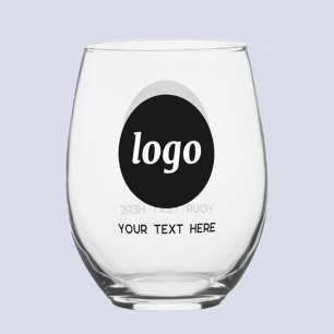 Eenvoudige logo met tekst promotionele zakelijke a wijnglas zonder voet