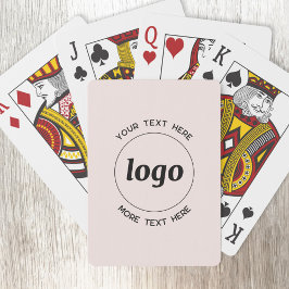 Eenvoudige Logo met Tekst Roze Zakelijke Promotie Pokerkaarten