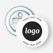 Eenvoudige Logo Met Tekst Zakelijk Button Flesopener (Voorkant)