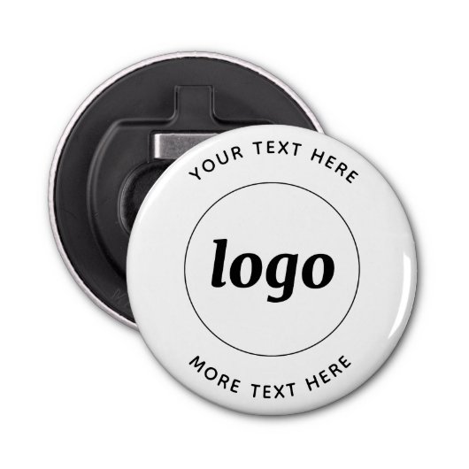 Eenvoudige Logo met tekstverwerkers Button Flesopener (Voorkant)