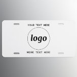 Eenvoudige Logo met tekstverwerkers Nummerplaat<br><div class="desc">Voeg uw eigen logo en keus van tekst aan dit ontwerp toe. Verwijder de bovenste of onderste tekst als u dat wilt. Minimalistisch en professioneel.</div>