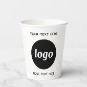 Eenvoudige Logo met tekstverwerkers Papieren Bekers (Achterkant)