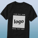 Eenvoudige Logo met tekstverwerkers T-shirt<br><div class="desc">Voeg je eigen logo en tekstkeuze toe aan dit unisex business design. Verwijder desgewenst de bovenste of onderste tekst. Minimalistisch en professioneel. Ideaal voor werknemers branding of uniformen,  of als een promotieproduct voor uw klanten en klanten.</div>